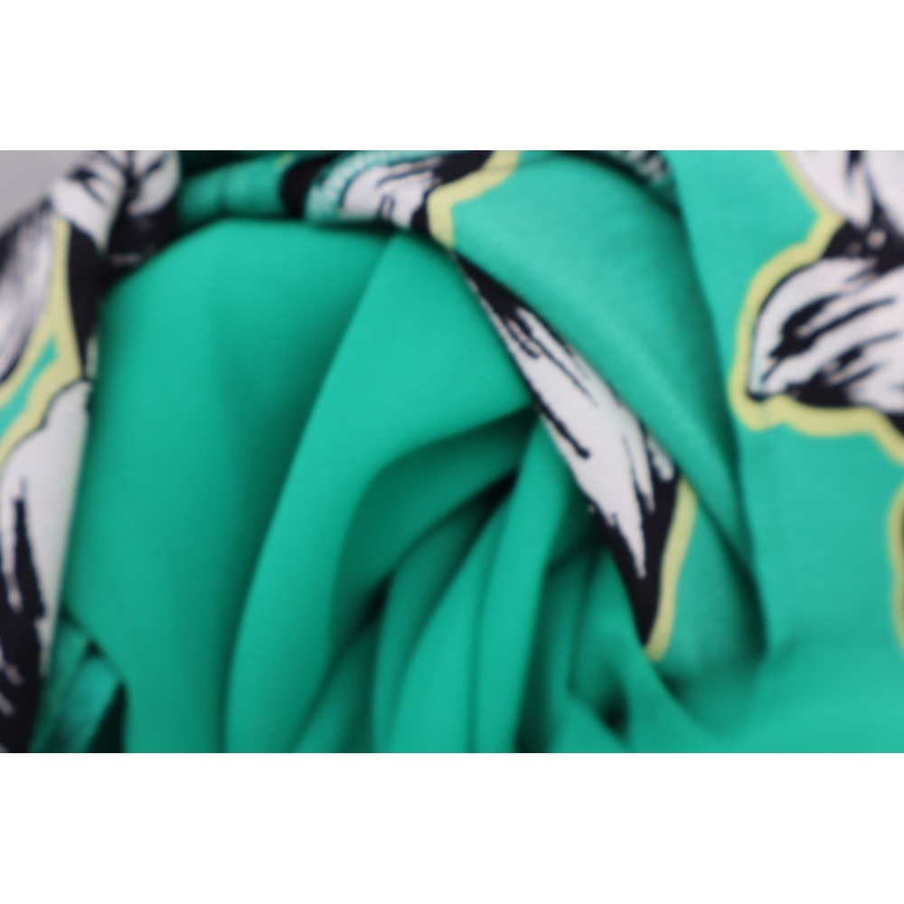 Maeve Anthropologie Green Floral Silk Shift Dress Black Yoke Pockets Size 4 NWOT - Picture 6 of 11